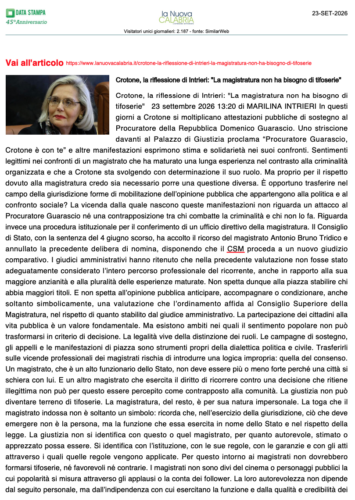 SU STRISCIONE DINNANZI AL TRIBUNALE DI KR PER DECISIONE DEL CONSIGLIO DI STATO PER NOMINA PROCURATORE GUARASCIO